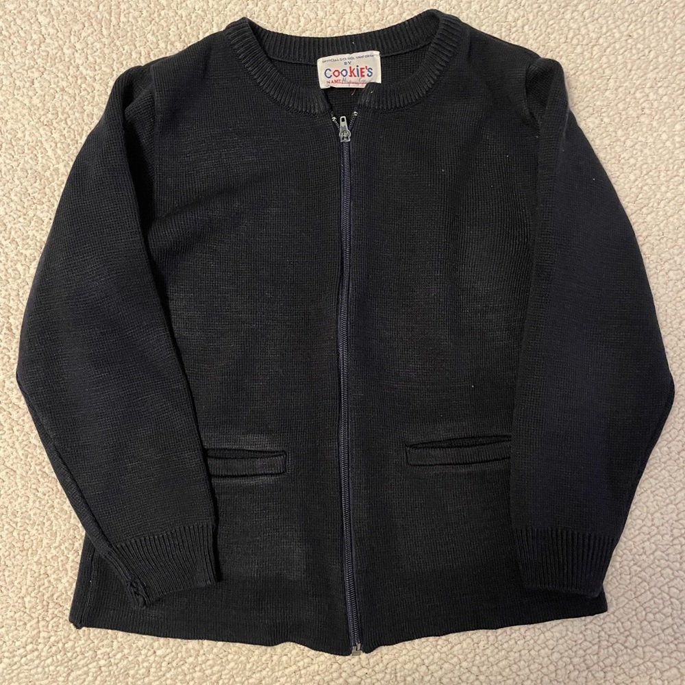 Kids Navy Zip-Up Cardigan. Size 6/7